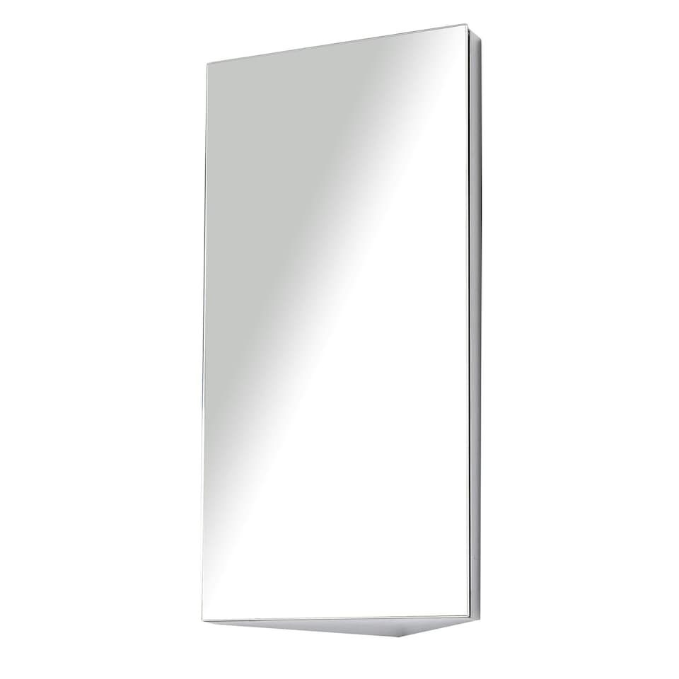 image 1 of HOMCOM Bathroom Corner Wall Mirror Storage Cabinet Cupboard Stainless Steel