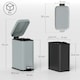 image 7 of HOMCOM 5L Rectangle Compact Bin Steel Body Inner Bucket Quiet-Close Lid w/Pedal | Grey | 5L | 1