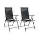 image 1 of Set of 2 Outdoor Garden Patio Multi Position Reclining Folding Chair in Black Black