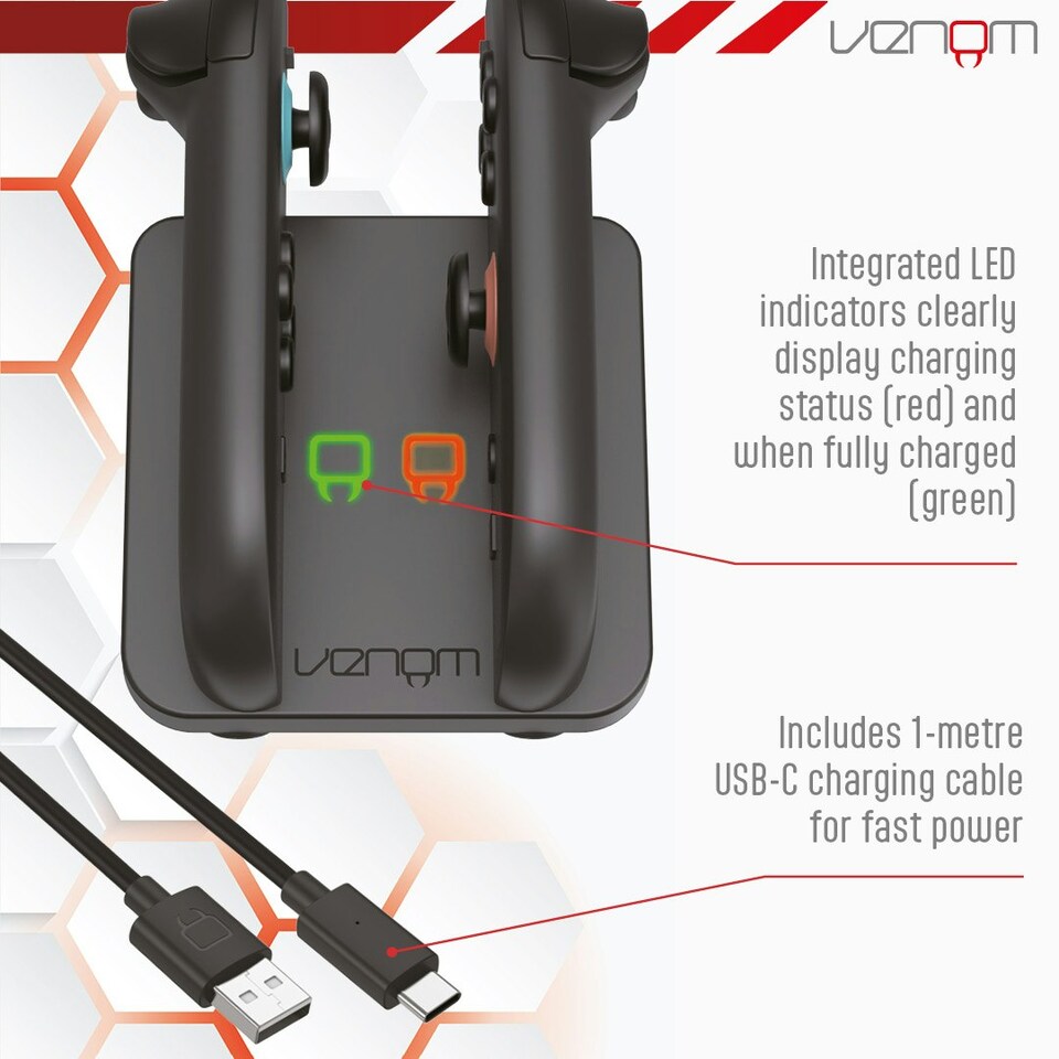 image 1 of Venom Nintendo Switch 2 Joy-Con Charging Dock