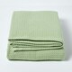 image 2 of Homescapes Organic Cotton Waffle Blanket/ Throw Sage Green - 178 x 228 cm | Green