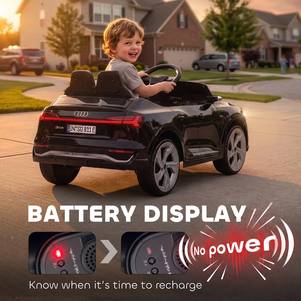 image 1 of AIYAPLAY Audi Q8 etron Sportback Licensed 12V Kids Electric Car with Remote