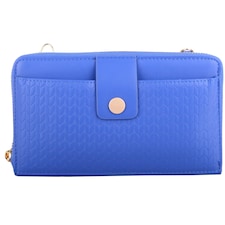 Lorenz Womens Faux Leather Attachable Strap RFID Purse Wallet Clutch | Blue | Royal Blue