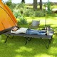 image 2 of Outsunny Double Camping Folding Cot Portable Sleeping Bed, Charcoal Grey