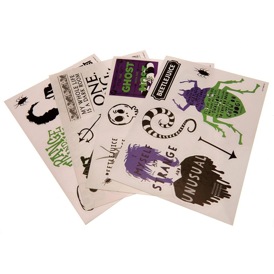 image 1 of Beetlejuice Sticker Sheet - Green/Black/White - One Size