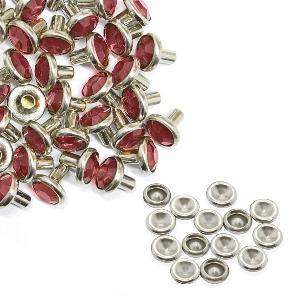 image 1 of 10mm Diamante Acrylic Rhinestone Studs with Pins - Pack of 10
