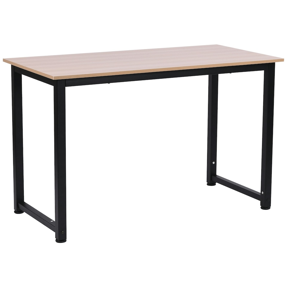 image 1 of HOMCOM Computer Desk Dining Table Writing Table with Metal Frame, Black