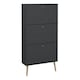 image 1 of Cumbria Shoe Cabinet 3 Flip Down Doors Dark Grey