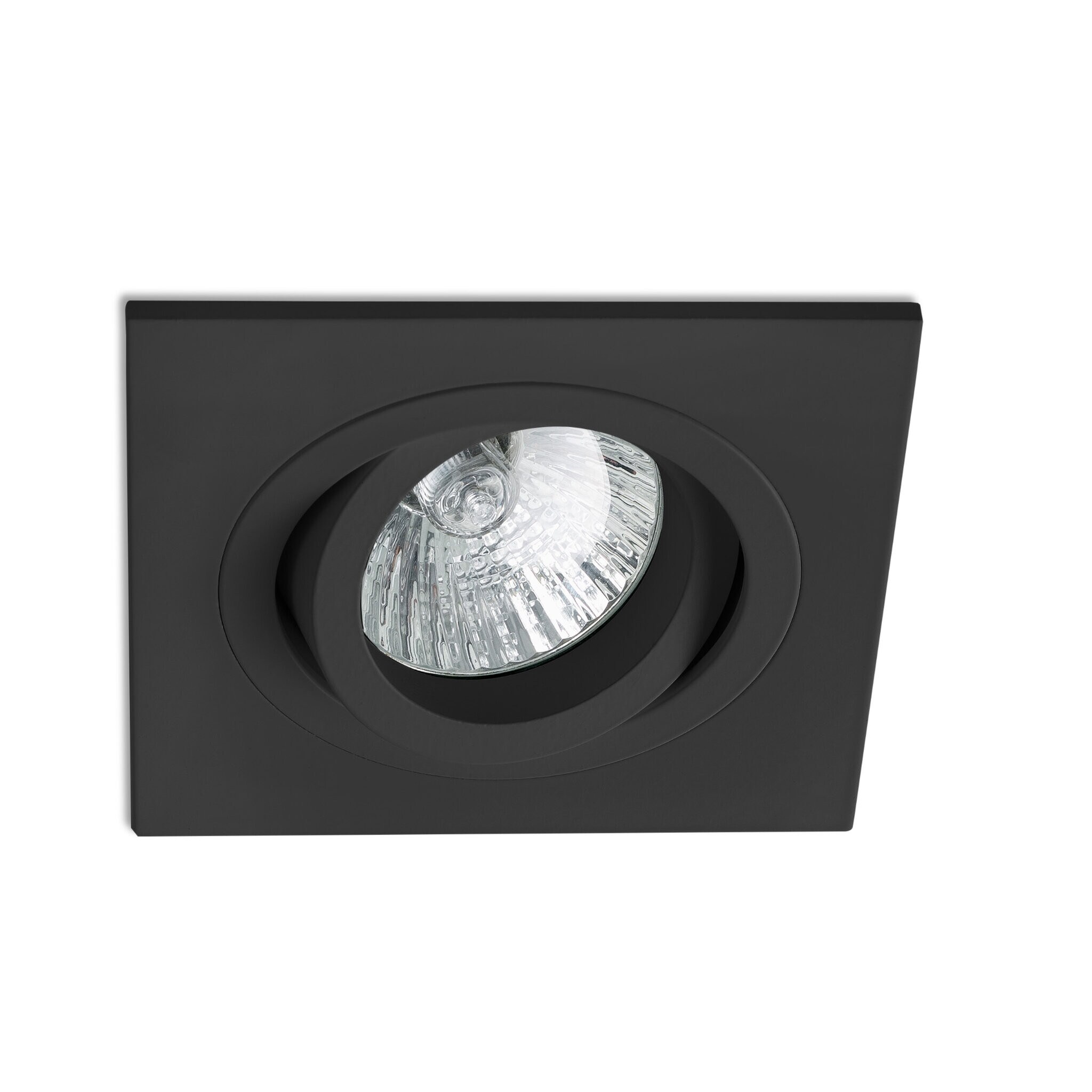Netlighting Rad Tiltable Black recessed Downlight Square GU10