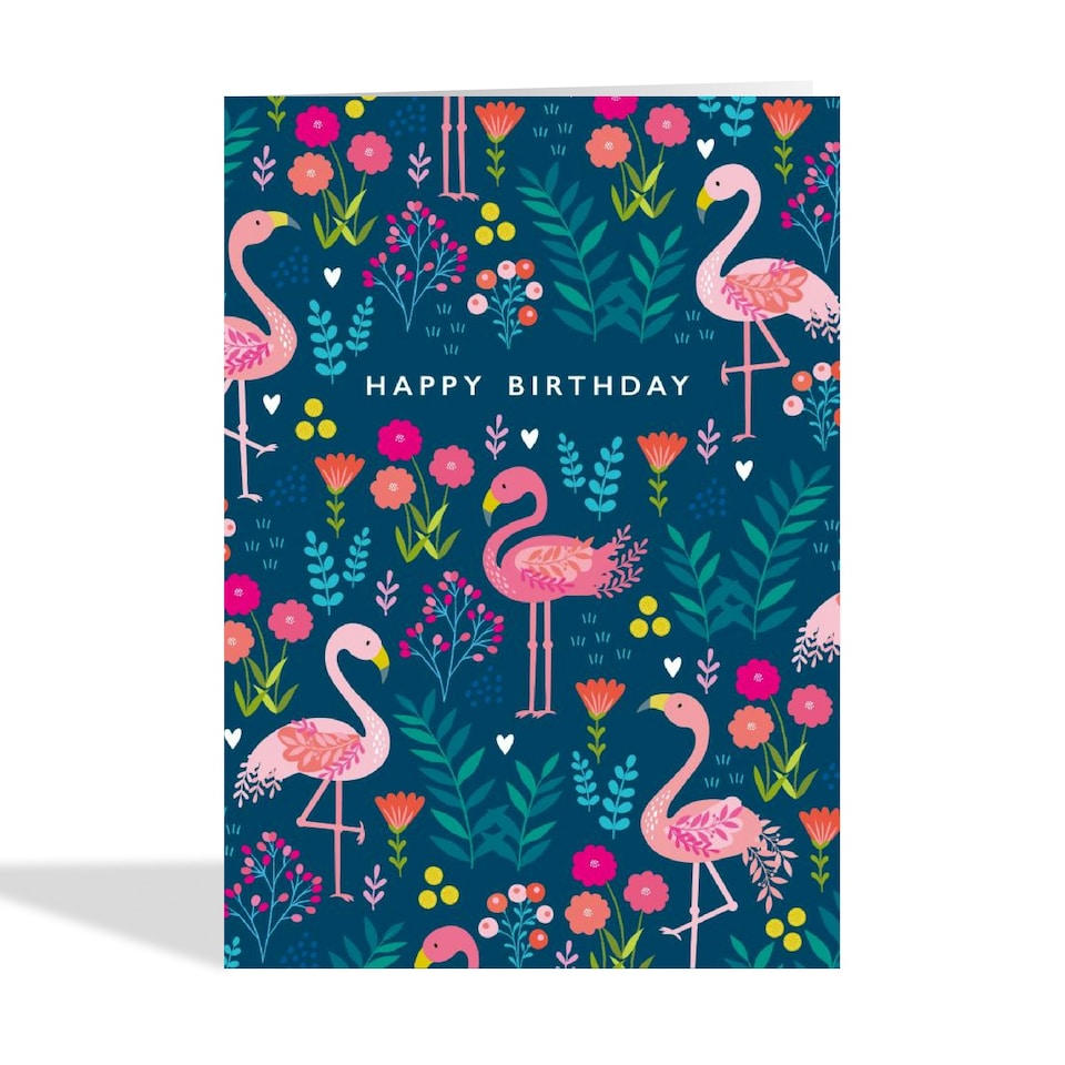 image 1 of Pretty Flamingo Birthday Card For Her