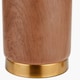 image 5 of Cylinder Wood Effect Ceramic Table Lamp with Shade | Brown | Brown | 1