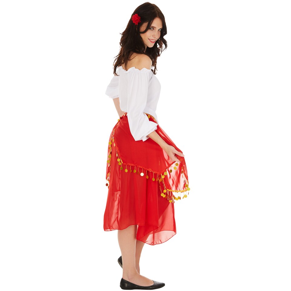 image 1 of Womens Gypsy Costume | Red | red/white | 2XL | 1