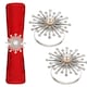 image 1 of 1pc Sunburst Motif Pearl Napkin Rings with Diamante Rhinestones