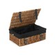 image 1 of 35cm Double Steamed Wicker Picnic Basket with Lining Black | Black | One Size