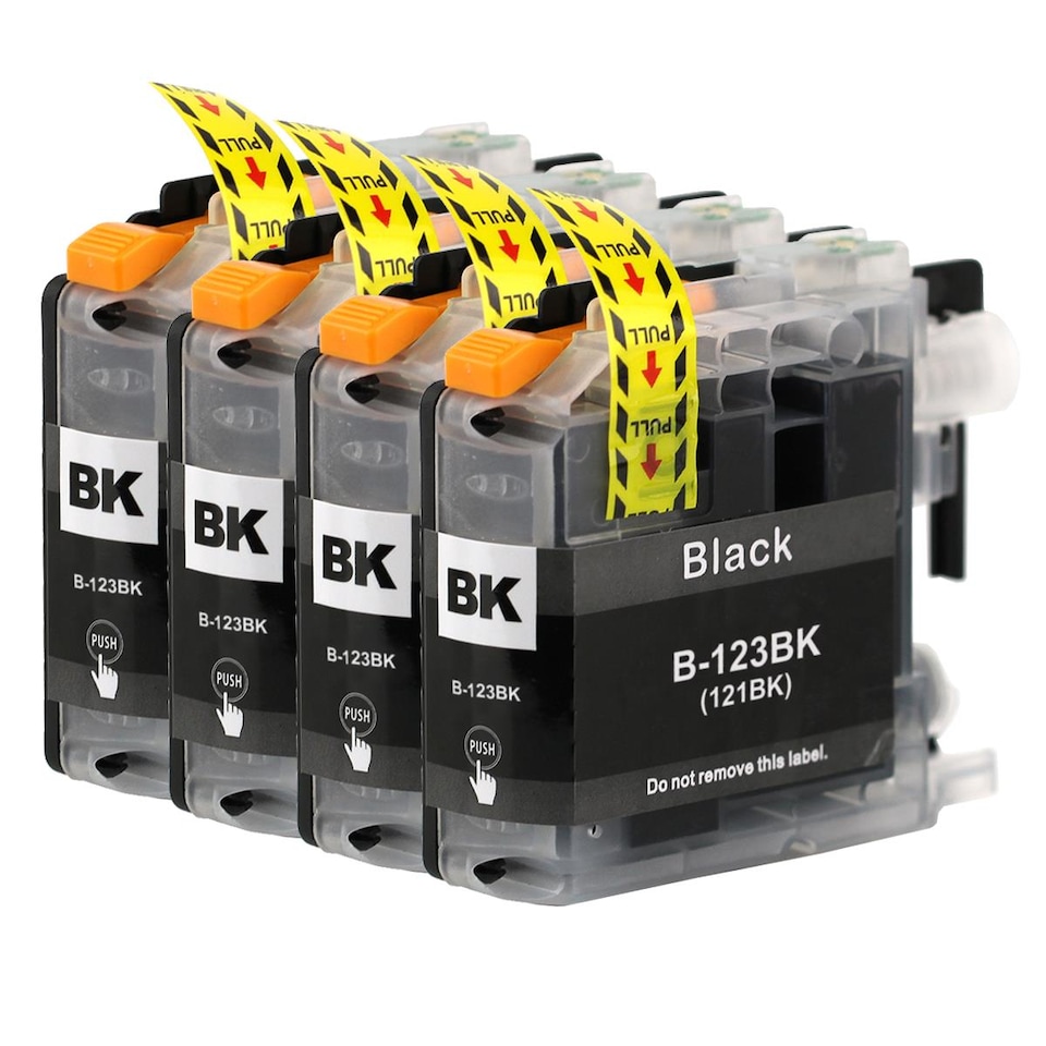 image 1 of Go Inks Compatible LC123 Black Ink Cartridge for Brother Printers - 4 Pack