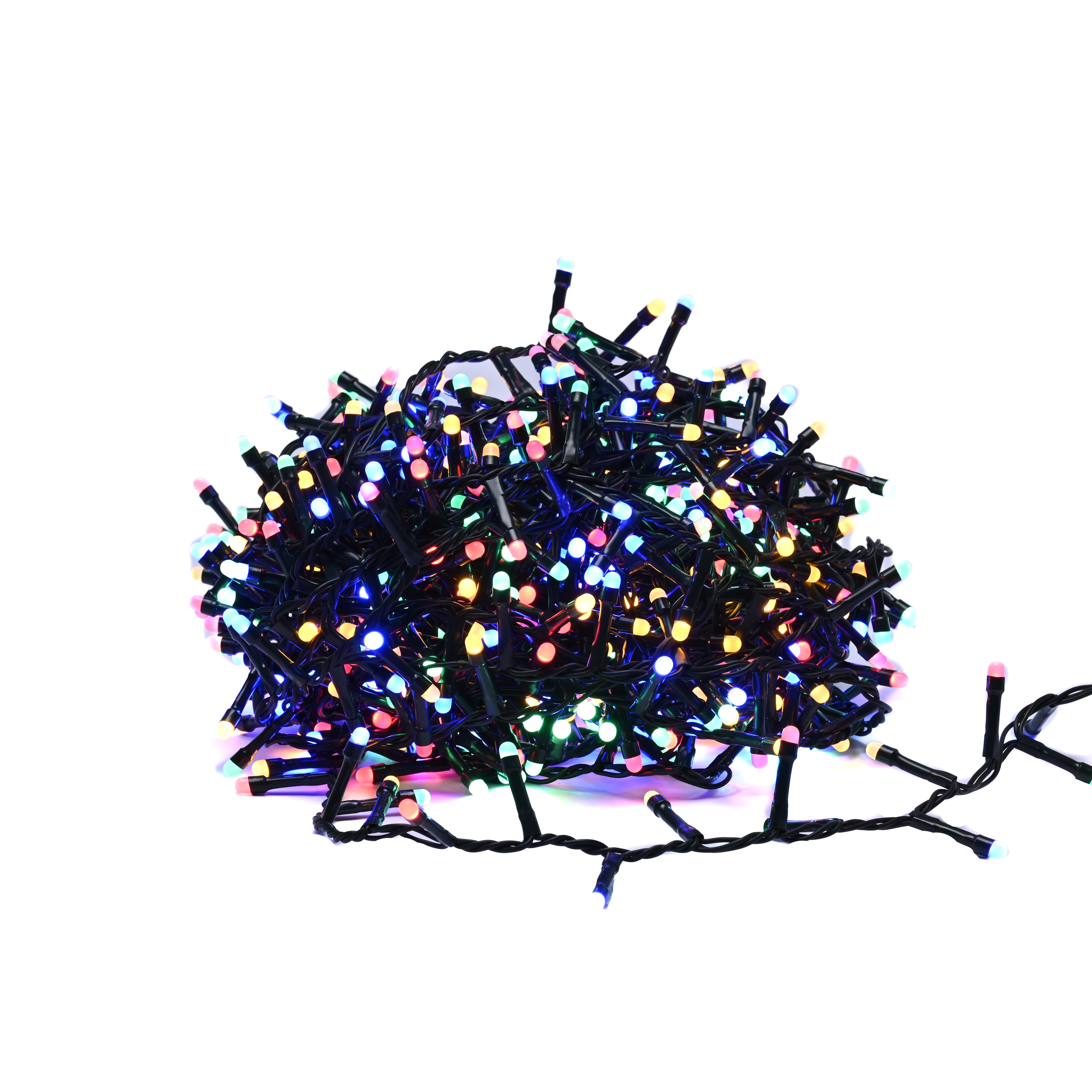 Festive Indoor & Outdoor 8ft Christmas Tree Glow-Worm Lights 1500 Multi-Coloured LEDs