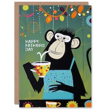 Fathers Day Cp Apron Tea Colourful Fun Man Dad Card