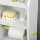 image 8 of kleankin Freestanding Bathroom Storage Unit with Adjustable Shelf, White White