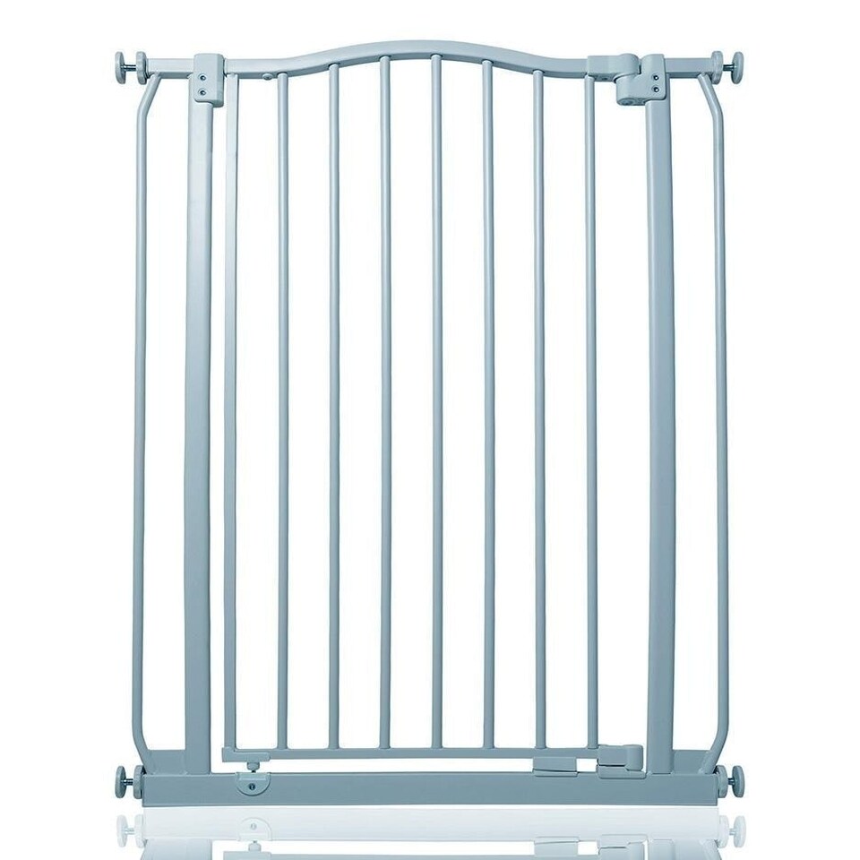 image 1 of Safetots Extra Tall Curved Top Safety Gate, 71cm - 80cm, Matt Grey, Extra Tall 100cm in Height, Pressure Fit Stair Gate