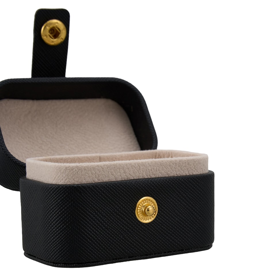 image 1 of Living and Home Compact Portable Mini Ring Holder Case-Black | Black