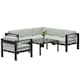 image 1 of Outsunny Garden Corner Sofa Set, Garden Furniture Set with Coffee Table | Grey | Light Grey | Five Plus Seater