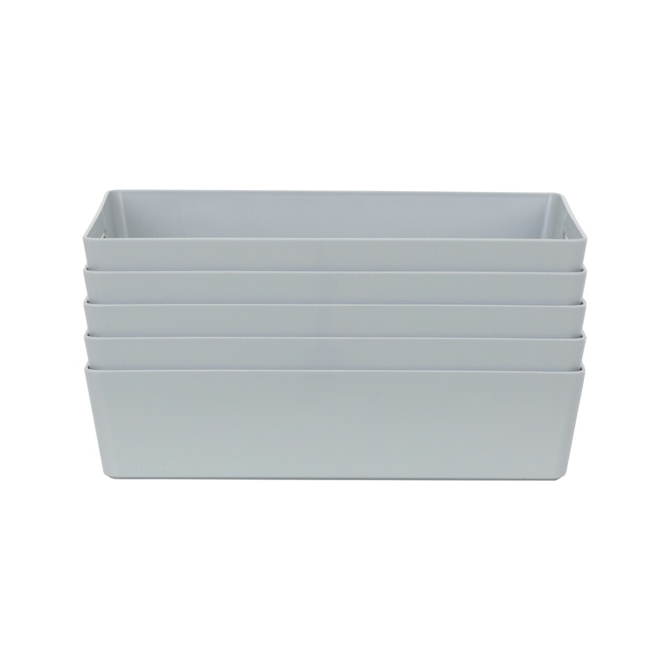 image 1 of Wham Studio 5 x 6L Rectangular Plastic Storage Baskets Ice White White