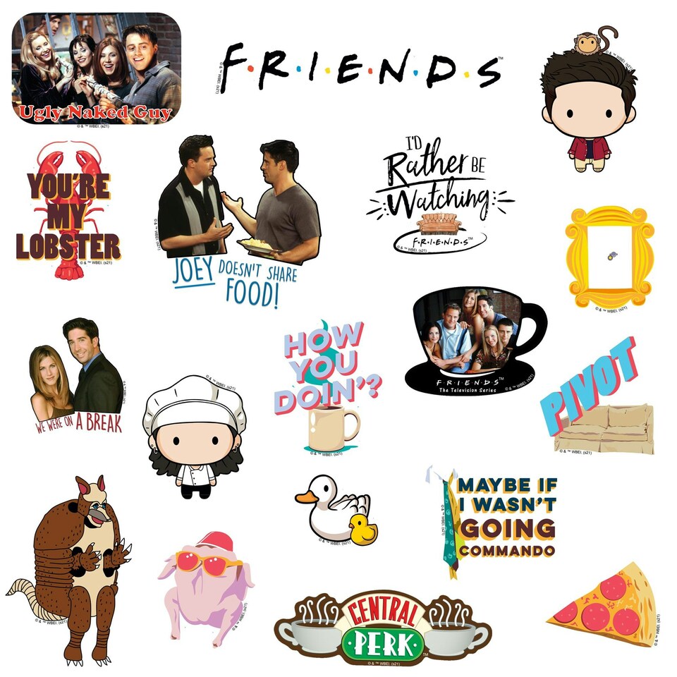 image 1 of Friends Deluxe Large Stickers (Pack of 100) - Multicoloured - One Size