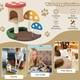image 9 of COSTWAY Mushroom Cat Tree 4-In-1 Wooden Cat Activity Center