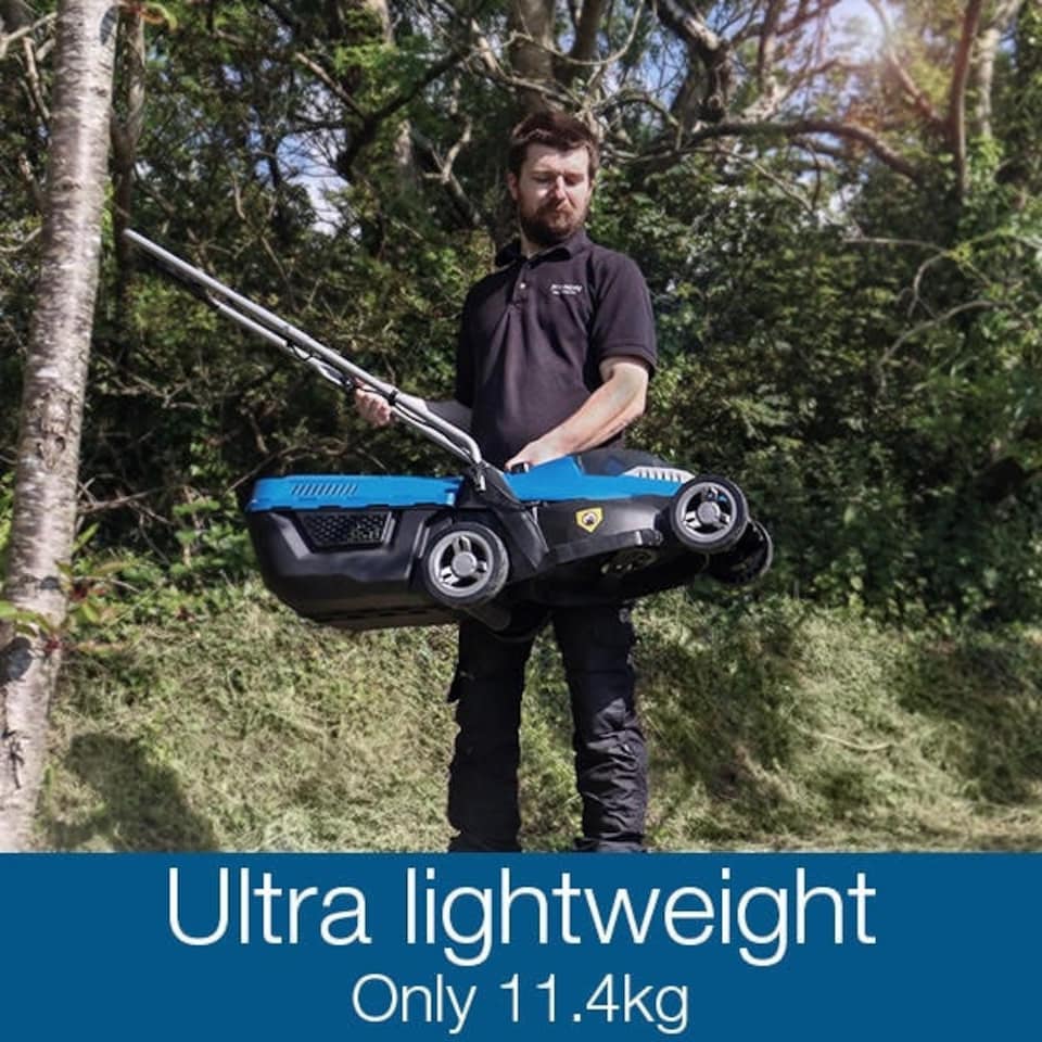 image 1 of Hyundai 12.6'' / 32cm 40V Cordless Lawnmower Rear Roller 2.5Ah Li-Ion Battery Powered | HYM40LI330P