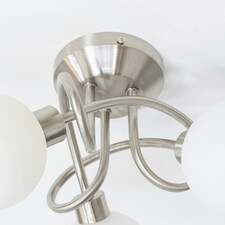 ValueLights Velika Chrome 3 Way Opaque Flush Ceiling Light
