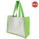 image 3 of Westford Mill Printers Jute Cot Shopper Bag (21 Litres) (Pack of 2) - Apple Green - One Size Green