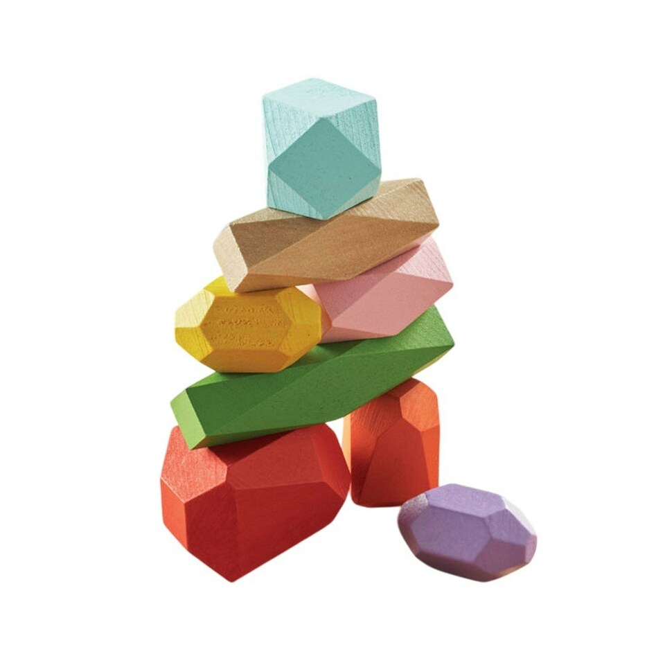 image 1 of MidOcean Dolmen Wood Stacking Rocks (Pack of 8) - Multicoloured - One Size