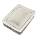 image 4 of Lined Antique Wash Rectangular Straight-Sided Wicker Tray Set of 3 Brown | Brown