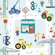 image 1 of Holden Décor Road Works Ahead Construction Wallpaper - Blue - 10m x 52cm Blue