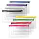 image 1 of Pack of 12 Janrax 8x5" Assorted Colour Zip Clear Exam Pencil Cases