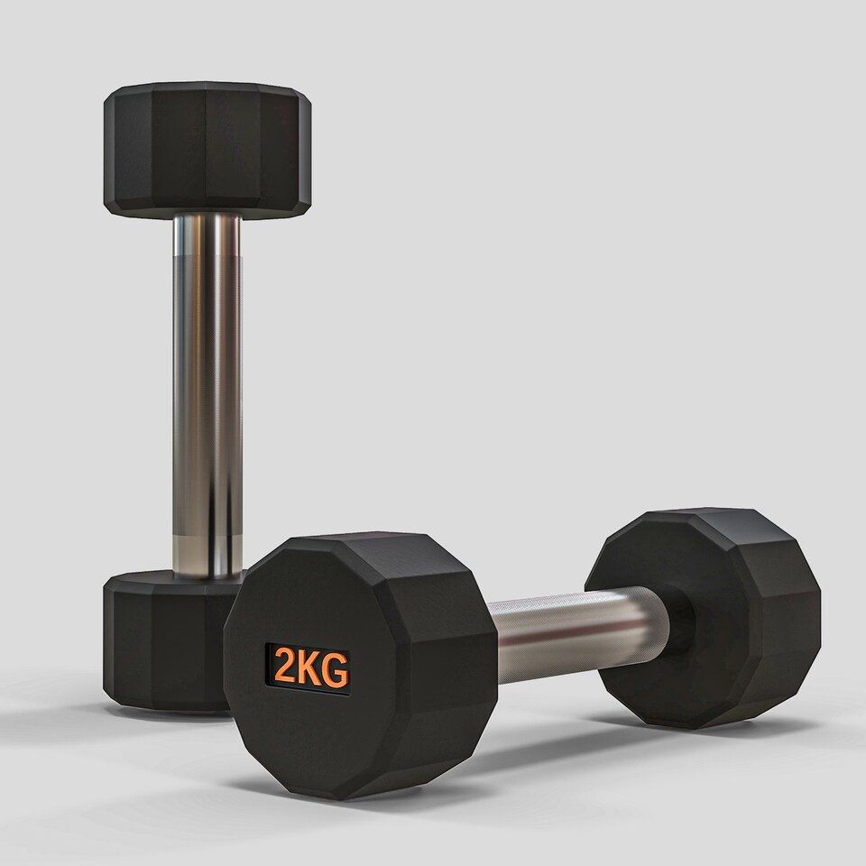 image 1 of SPORTNOW Dumbbells Weights Set with 12-Sided Shape and Non-Slip Grip, 2 x 2kg
