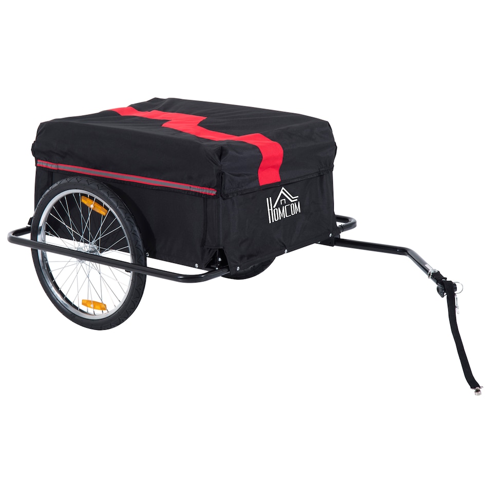 image 1 of Aosom Elite Two-Wheel Bicycle Large Cargo Wagon Trailer with Folding Storage