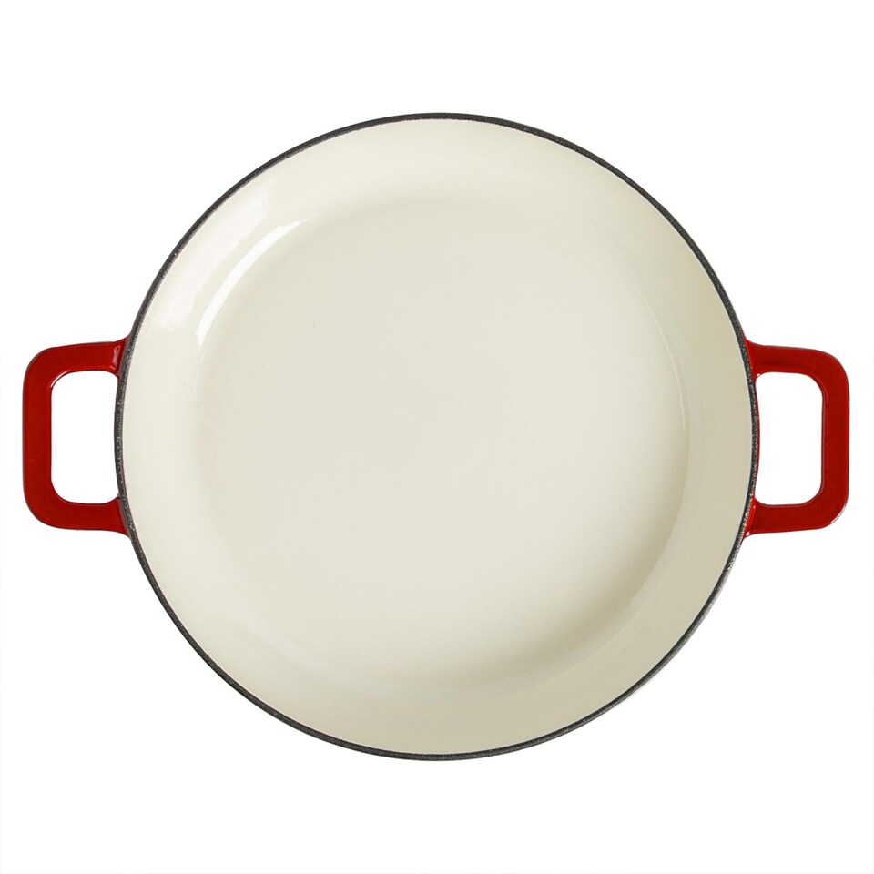 image 1 of Argon Tableware 2pc Shallow Cast Iron Casserole Dish Set - 2.3L/4.68L - Red Ombre | Red | Red Ombre | 2