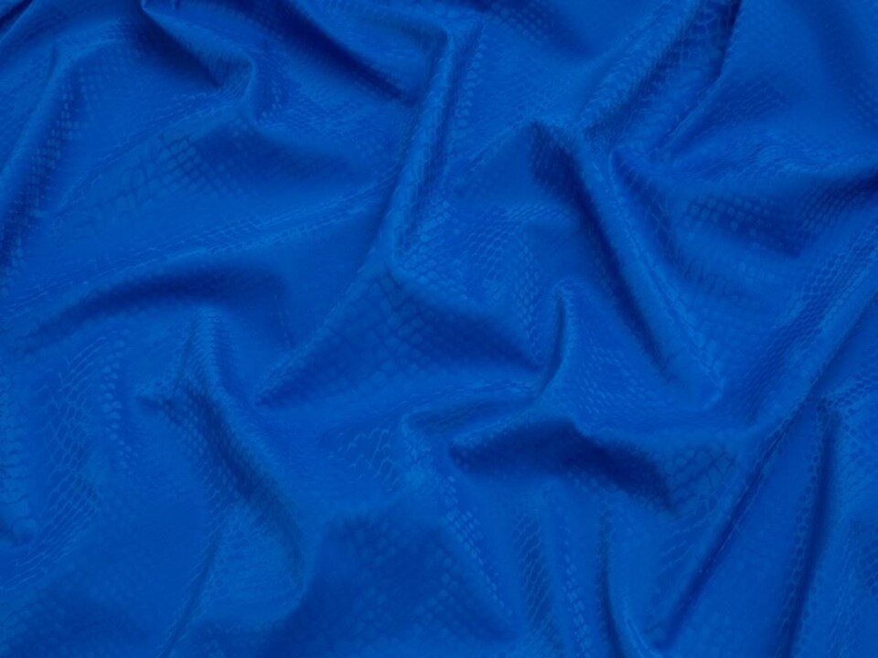 Minerva Core Range Blue Snakeskin Activewear Lycra Four Way Stretch Knit Fabric for Dressmaking, 140cm / 55" Wide - per metre