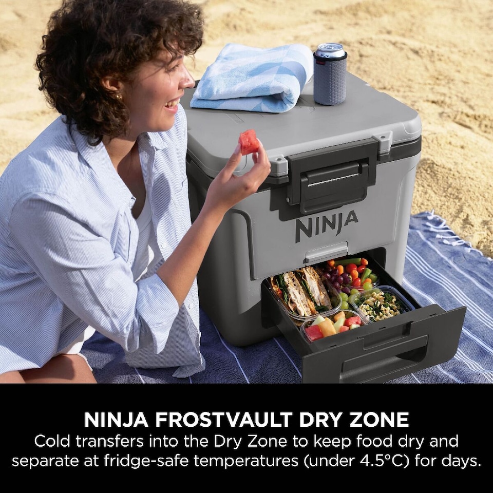 image 1 of Ninja FrostVault 30QT/28L Wheeled Cooler with Dry Zone, Slate Grey FB230UKGY