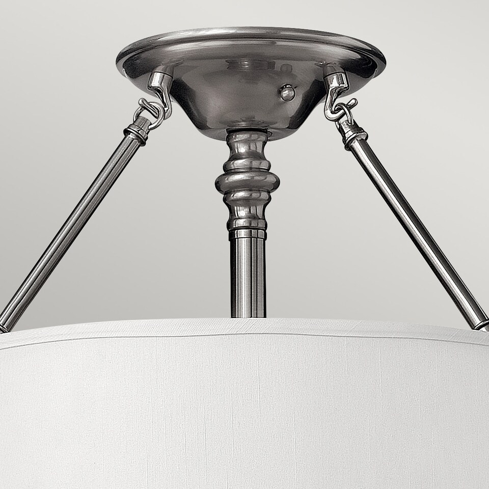 image 1 of Sussex 3 Light Semi Flush Ceiling Light Brushed Nickel, E27