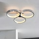 image 5 of Radius Modern Designer Round LED Semi Flush Ceiling Light Chrome, Warm White, IP44