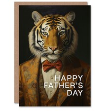 Fathers Day Classy Tuxedo Boss Tiger Dad Card
