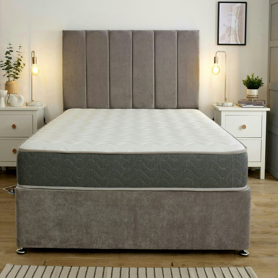 image 1 of WaveFlex Hybrid Mattress - 18cm Deep Breathable Cooltouch+ Sleep Surface Grey | Double
