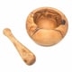 image 3 of Verano Spanish Ceramics Olive Wood Round Pestle & Mortar - 14cm