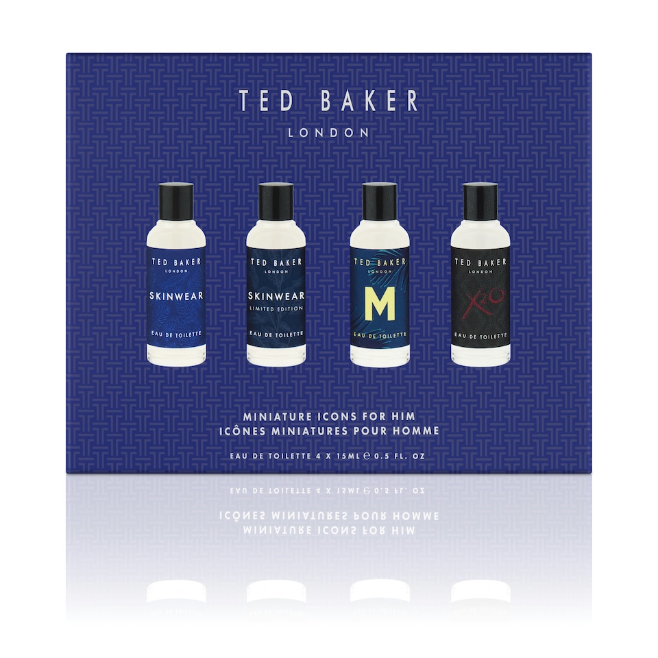 image 1 of Ted Baker Mini Set for Him, Gift Set Containing 4 Minature Fragrances, Skinwear, Skinwear Limited Edition, M and X20, Mens Fragrance Set, 4 x 15ml