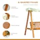 image 4 of Outsunny Swing Chair 3 Seater Swinging Wooden Hammock Garden Seat