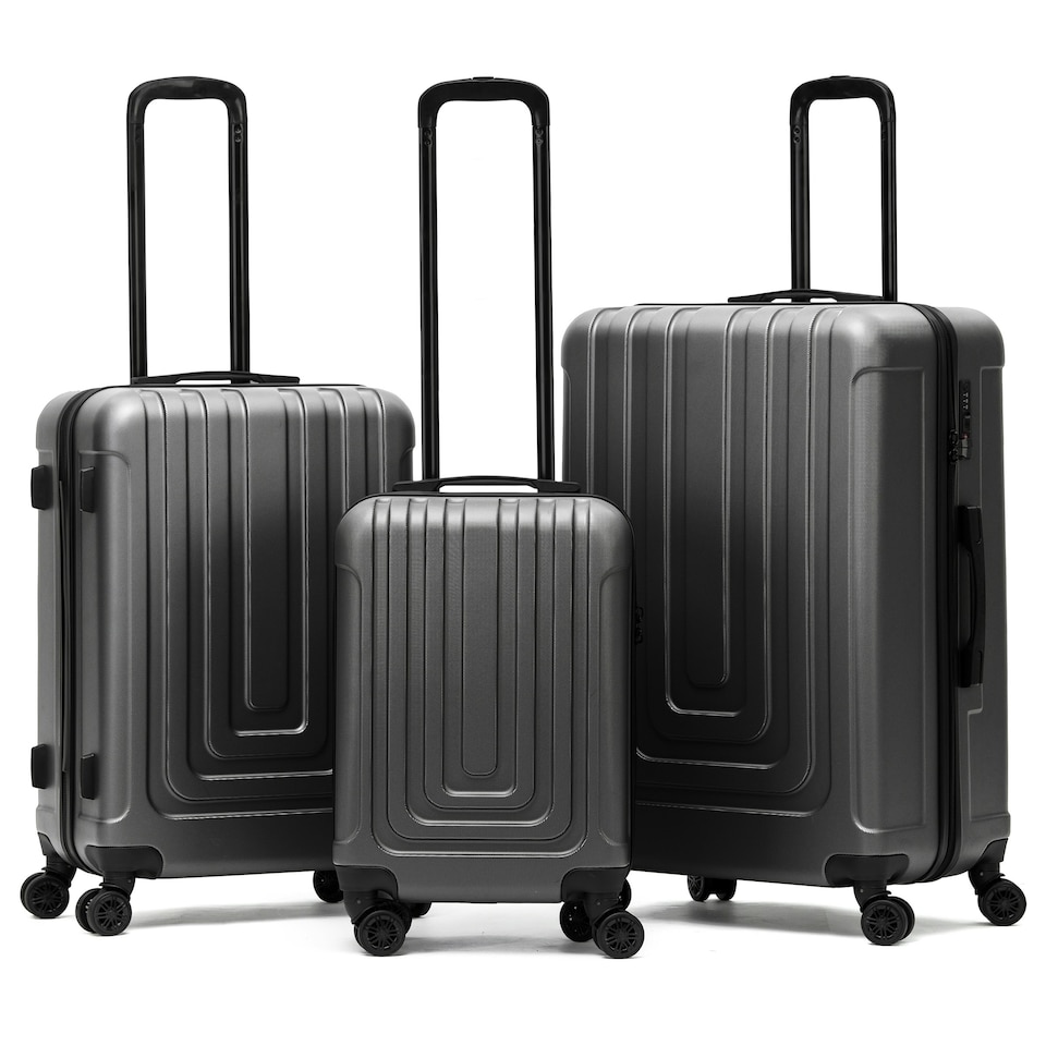 image 1 of Flight Knight Premium Lightweight Suitcase - Built-in Side Lock with USB Port - 8 Spinner Wheels - Hard Shell Carry On Or Check in Luggage 100 Airlines Approved Cream | Large