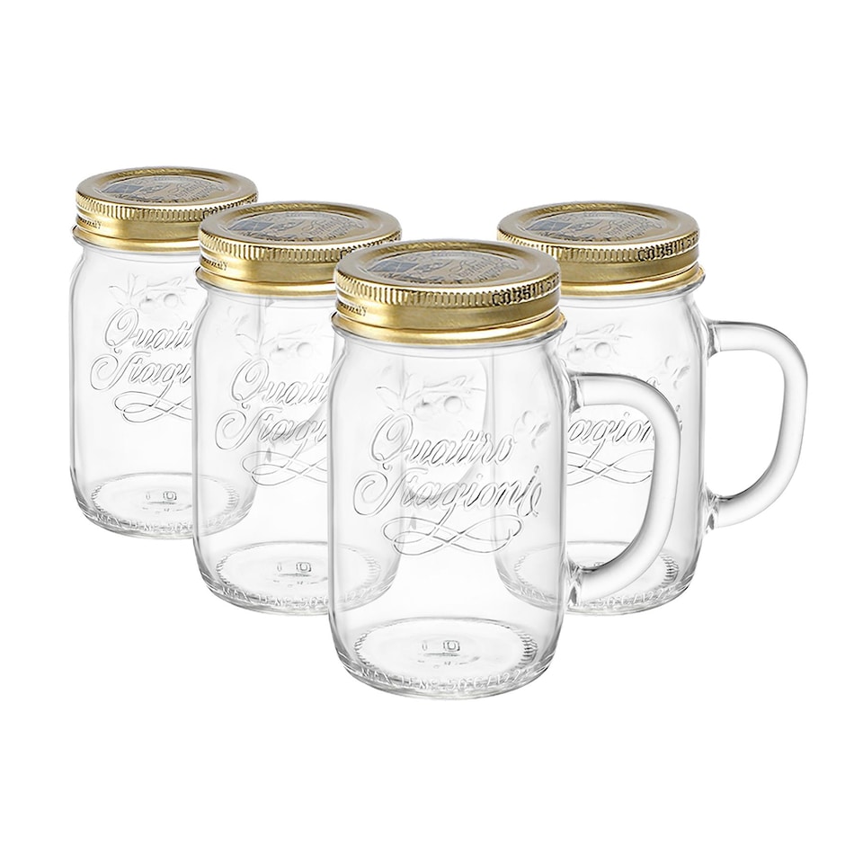image 1 of Bormioli Rocco Quattro Stagioni Glass Preserving Mason Jars - 475ml - Clear - Pack of 4
