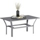image 1 of Outsunny Metal Garden Coffee Table with Slatted Tabletop, Dark Grey Grey | Dark Grey